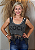 Regata Feminina Cropped Estonado Renda Rock Pedraria - Imagem 3