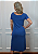 Vestido Midi em Malha Azul Rolling Stones Contorno Preto Pedraria - Imagem 9