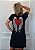 Vestido Em Malha Preto Asa Prata Coração Pedraria - Imagem 9