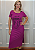 Vestido Midi em Malha Fucsia Rolling Stones Contorno Preto Pedraria - Imagem 1