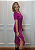 Vestido Midi em Malha Fucsia Rolling Stones Contorno Preto Pedraria - Imagem 7