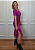 Vestido Midi em Malha Fucsia Rolling Stones Contorno Preto Pedraria - Imagem 4
