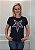 T-shirt Feminina Preta Baby Look Estrela Prata e Lilas Pedraria - Imagem 3