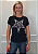 T-shirt Feminina Preta Baby Look Estrela Prata e Lilas Pedraria - Imagem 5