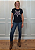 T-shirt Feminina Preta Baby Look Estrela Prata e Lilas Pedraria - Imagem 4