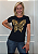 T-shirt Feminina Preta Baby Look Borboleta Voe Dourada Pedraria - Imagem 3