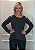 Blusa Tricot Feminino Estonado Coração Cortorno Preto Pedraria - Imagem 5