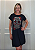 Vestido Em Malha Preto Caveira Mexicana Rosas Pedraria - Imagem 1