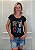 T-shirt Feminina Preta Rock Colors Pedraria - Imagem 5