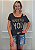T-shirt Feminina Estonada Made For You Amarração Frontal Pedraria - Imagem 1