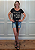 T-shirt Feminina Estonada Made For You Amarração Frontal Pedraria - Imagem 2
