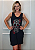 Vestido Regata em Malha Preto Caveira Mexicana Rosas Pedraria - Imagem 3