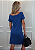 Vestido em Malha Azul Curto Rolling Stones Contorno Preto Pedraria - Imagem 7