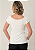 Tshirt Feminina Off White Gola Canoa Coração Alado Pedraria - Imagem 2