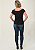 Tshirt Feminina Preta Gola Canoa Love Prata Pedraria - Imagem 2