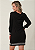 Vestido Manga Longa Preto com Capuz Pedraria Prata TRC - Imagem 2