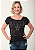 Tshirt Feminina Preta Gola Canoa Rock And Roll Estrela Pedraria - Imagem 1
