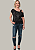 Tshirt Feminina Preta Gola Canoa Rock And Roll Estrela Pedraria - Imagem 3