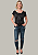 Tshirt Feminina Preta Gola Canoa Rock And Roll Estrela Pedraria - Imagem 6