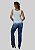 Regata Cropped Feminino Off White Basica Barra Renda - Imagem 4