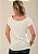 Tshirt Feminina Off White Gola Canoa Flores Prata Pedraria - Imagem 3