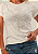 Tshirt Feminina Baby Look Off White Fenix Crystal Prata Pedraria - Imagem 2