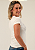 Tshirt Feminina Baby Look Off White Fenix Crystal Prata Pedraria - Imagem 6