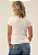 Tshirt Feminina Baby Look Off White Fenix Crystal Prata Pedraria - Imagem 3