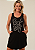 Vestido Regata Nadador Moletinho Preto Rock And Roll Prata Pedraria - Imagem 4