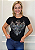 Tshirt Feminina Baby Look Preta Fenix Crystal Pedraria TRC - Imagem 1