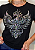 Tshirt Feminina Baby Look Preta Fenix Crystal Pedraria TRC - Imagem 2