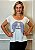 Tshirt Feminina Off White Gola Canoa Arara Azul Pedraria - Imagem 1