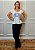 Tshirt Feminina Off White Gola Canoa Arara Azul Pedraria - Imagem 4
