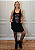 Vestido Regata Nadador Moletinho Preto Caveira Laço Vermelho Pedraria - Imagem 5