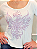 Tshirt Feminina Manga Longa Off White Gola Canoa Fenix Pedraria Strass Sian - Imagem 3