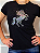 Tshirt Feminina Baby Look Preta Cavalo Prata Crystal Pedraria - Imagem 2