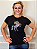 Tshirt Feminina Baby Look Preta Cavalo Prata Crystal Pedraria - Imagem 4