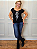 Tshirt Feminina Preta Gola Canoa Raio Strass Crystal Pedraria - Imagem 5