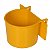 Comedouro Amarelo Com Aba e Gancho Para Aves e Calopsitas - Imagem 1