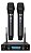 Microfone Dylan DW-902 Power Sem Fio Duplo Uhf 2x 100 Canais - Imagem 1