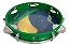 Pandeiro Vanguarda 10" ABS Pele Leitosa Bandeira Brasil Verde Spanking - Imagem 4