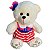Ursa de Pelúcia Com Roupinha Vestido Nicho Ursinha 30cm - Imagem 1