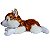 Cachorro Husky Siberiano de Pelúcia Deitado 55cm Marrom - Imagem 5