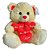 Urso De Pelúcia Coração 40cm Me Abrace Amor - Creme - Imagem 1
