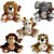 Kit 5 Bichos De Pelúcia Safari Nicho Decoração Bebê - Imagem 1