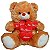 Urso de Pelúcia Coração 40cm Me Abrace Amor - Caramelo - Imagem 2