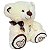 Urso De Pelúcia Love Com Laço Ursinho Creme Lindo Amor - Imagem 2