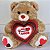 Urso De Pelúcia Com Coração Eu Te Amo Marrom 30cm Com Laço - Imagem 4