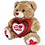Urso De Pelúcia Com Coração Eu Te Amo Marrom 30cm Com Laço - Imagem 5