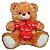 Urso De Pelúcia Com Coração Amor Te Amo 28cm Caramelo Fizzy - Imagem 2